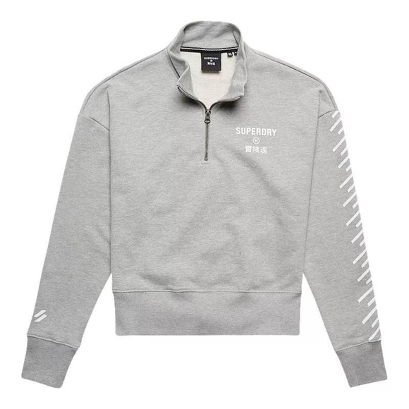 BRAND NEW women superdry sport half zip sweater size US 10 - Picture 2 of 8